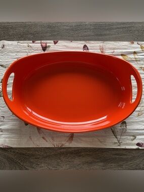 Rachael Ray Orange Oval Stoneware 2.25 Quart Casserole Dish Baker with  Handles